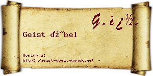 Geist Ábel névjegykártya